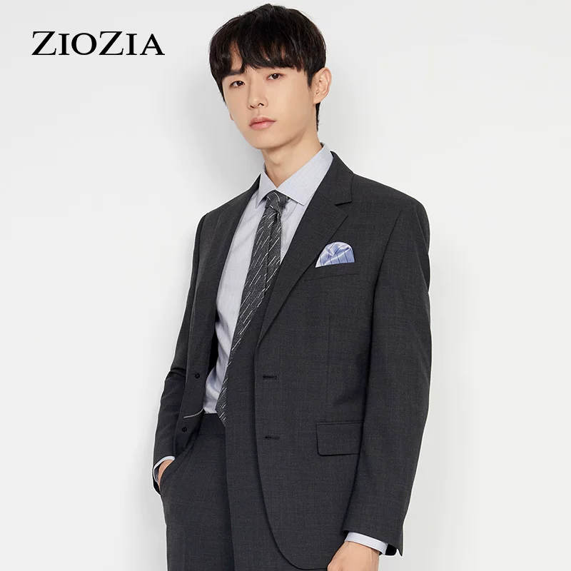 ZIOZIA мужской зимний тёплый пиджак из смеси шерсти, повседневный blazer ZKG04926F
