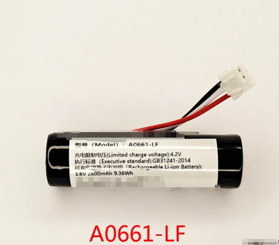 A0661-LF 충전식 리튬 이온 배터리 팩 3.6v2600mAh9.36WhA1P3에 적합