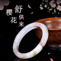 Three thousand beautiful cherry blossoms Purple Jade ice through simple fashion jewelry womens hand row jade bracelet