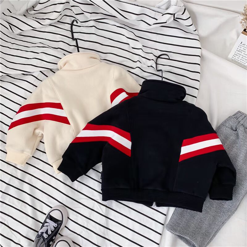 Xiaojie home 2018 thu đông nam nữ mới phiên bản Hàn Quốc cộng với áo khoác nhung trẻ em khâu áo len thể thao thủy triều quần áo trẻ em giá rẻ