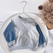 Xiaojies boy splicing clothes 2021 new childrens spring and autumn coat baby Korean version of foreign style tide clothing