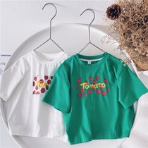 Xiaojie home boy base shirt 2021 New Tide cartoon pattern children T-shirt handsome baby short sleeve shirt