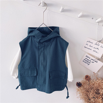 Xiaojies boy vest Korean version of childrens clothing childrens waistcoat childrens leisure sleeveless coat Spring and Autumn Tide 2021