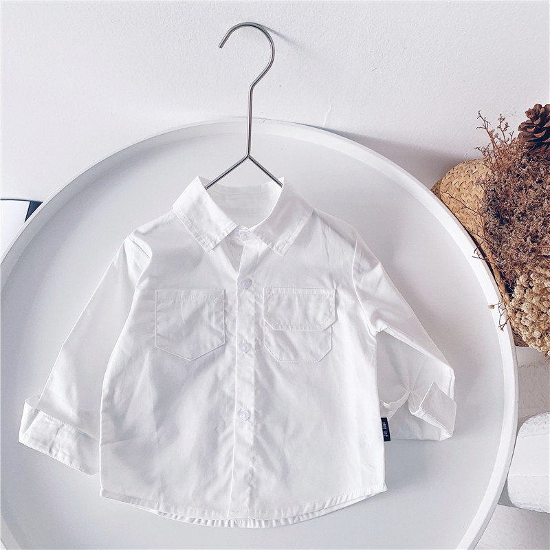 Xiaojie children's shirt boy autumn clothing 2022 new long sleeve spring autumn shirt foreign pie pure cotton pure blouse