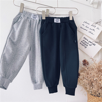 Xiaojies boys casual pants spring and autumn clothes 2021 new childrens pants Korean tide childrens sports trousers