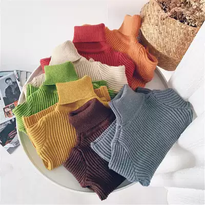 Xiaojie Jia 2021 autumn and winter New Boys High collar base shirt girls Korean version of inner long sleeve turtleneck sweater top