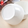 Xương trắng tinh khiết hộ gia đình Trung Quốc cháo bát ăn bộ đồ ăn bằng gốm trắng bát nhỏ bát lớn bát canh bát cơm bát tô vuông bát cao dĩa nhỏ