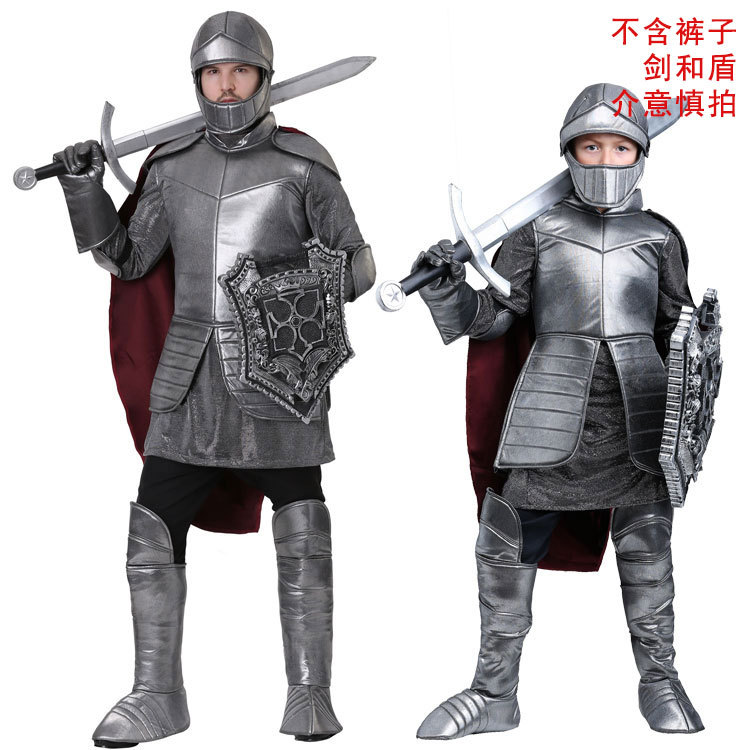 Halloween Children's Day Stage Performance Costumes for Adults and Children, Male Royal Knights, Warriors, Gladiators Costumes