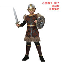 Halloween Childrens Day stage performance costume boy medieval Nordic Viking warrior heroic pirate costume