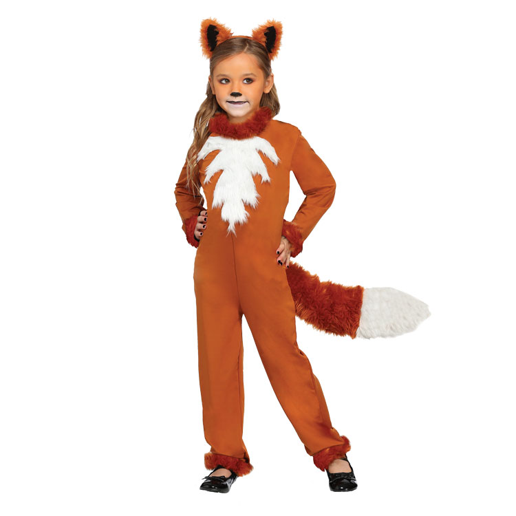Halloween Children's Day fairy tales stage performance animal children Girl cunning fox play costume