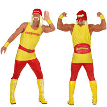 Cosplay Halloween Stage Show Adult WWE Hulk Hogan Cosplay Costume