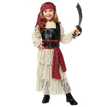 COS Halloween Childrens Day Party Party children Girl Caribbean pirate captain dress dress costume