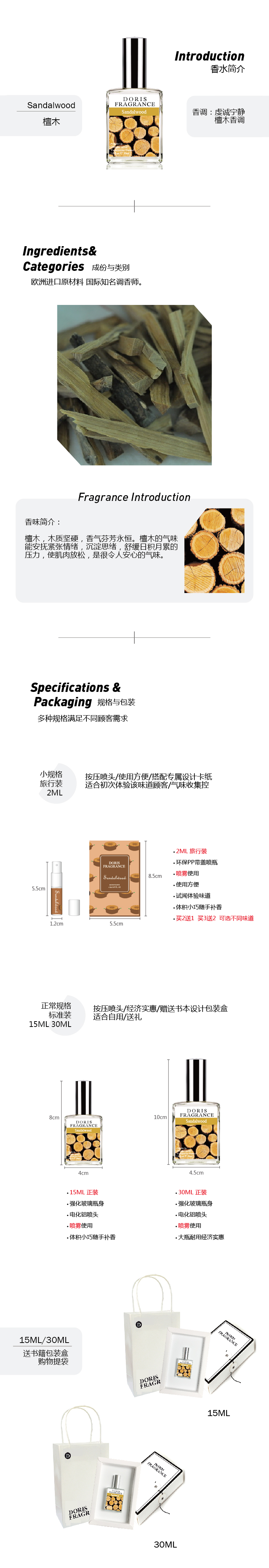 Gỗ đàn hương DORIS Gỗ đàn hương dành riêng cho gỗ đàn hương yên tĩnh Hương thơm trung tính tươi và cuối cùng Eau de Toilette nước hoa chanel nữ