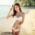 Đen treo cổ thép tấm dày cup siêu tụ tập bikini chia bãi biển mùa xuân nóng bỏng áo tắm nữ áo tắm đồ tắm biển nữ cao cấp Bikinis
