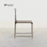 Новый китайский корпус чайных комнат дизайнер седло кожа чайный стул Итальянский минималистский металлический главный стул Домашний гостиная гостиная одно кресло