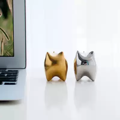 Nordic ins style home furnishings creative decorations Gold and silver ceramic cat ornaments Cute birthday gifts