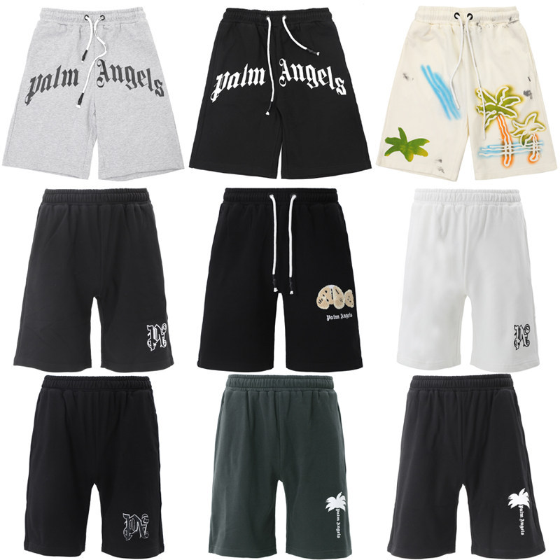 Palm Angels Letter Print Shorts 23Ss Terry Casual Shorts Palm Angels Unisex Loose Pants