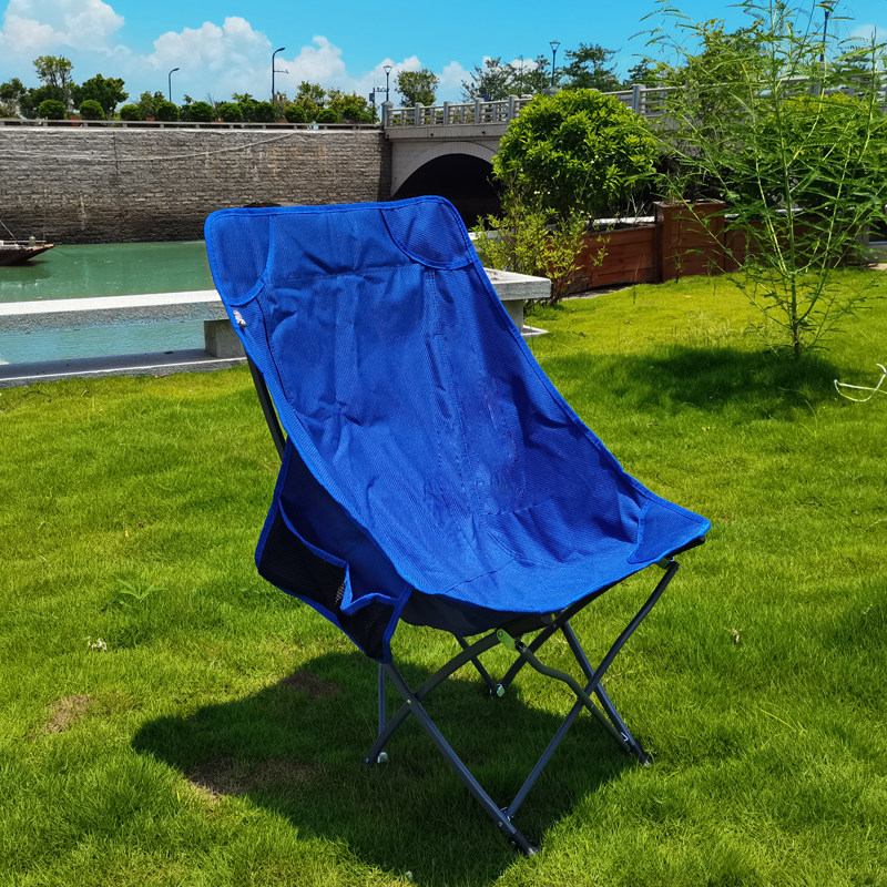 Popularity Outdoor Folding Chair High Backrest Reclining Chair Moon Chair Portable Camping Beach Fishing Chair Balcony Leisure Chair