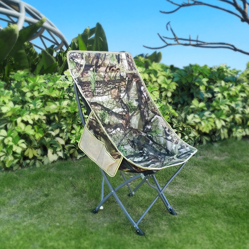 Moon Chair Outdoor Portable Folding Fishing Chair Self Driving Tour Camping Picnic Barbecue Casual Lunch Break Lean Back Chair Stool