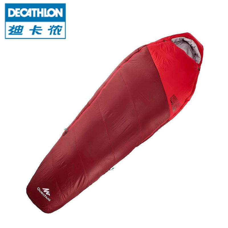 Decathlon cắm trại ngoài trời túi ngủ người lớn 0 độ nhẹ ấm xác ướp xác ướp bông QUECHUACPY - Túi ngủ