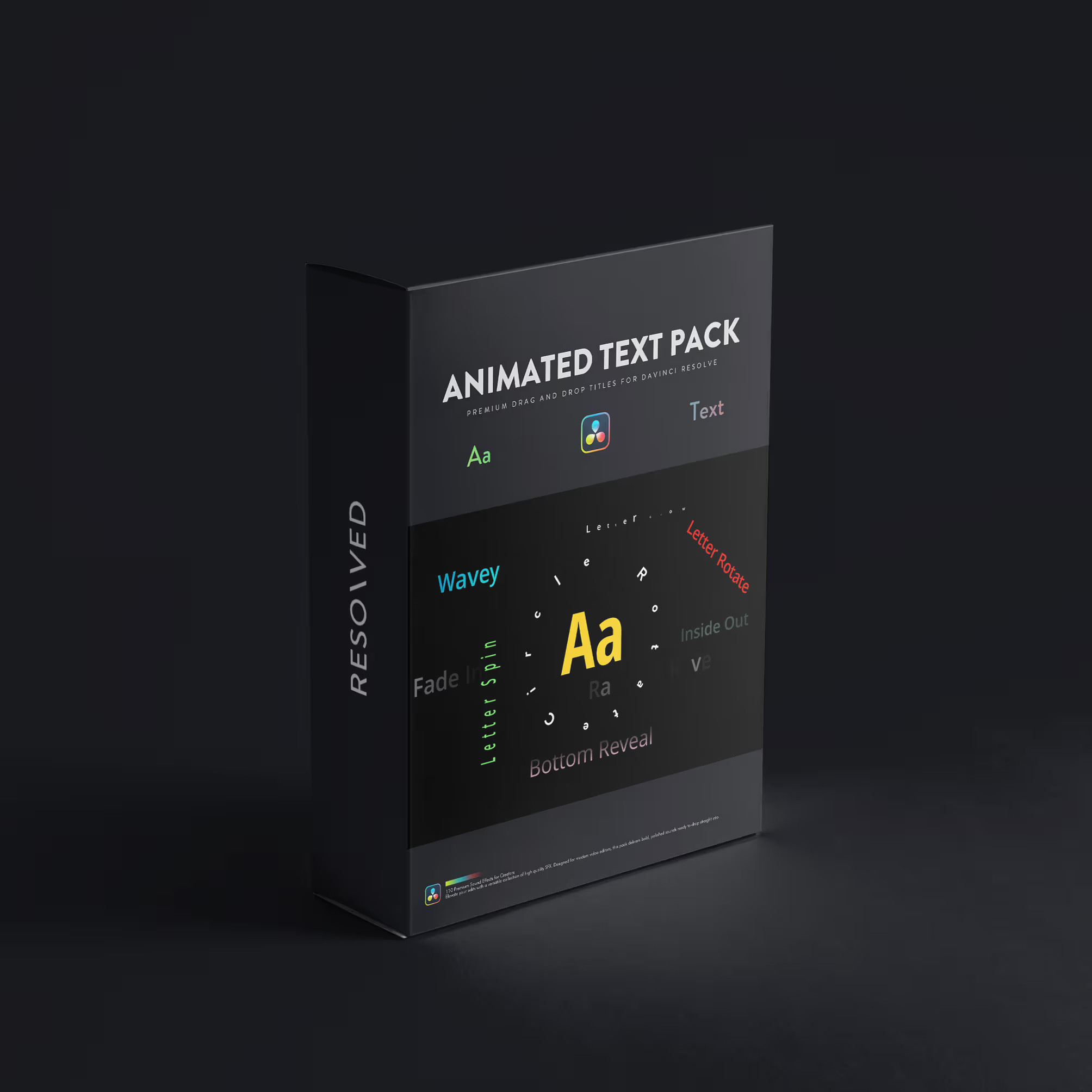 中文汉化-达芬奇文字动画效果预设包 Resolved – Animated Text Pack