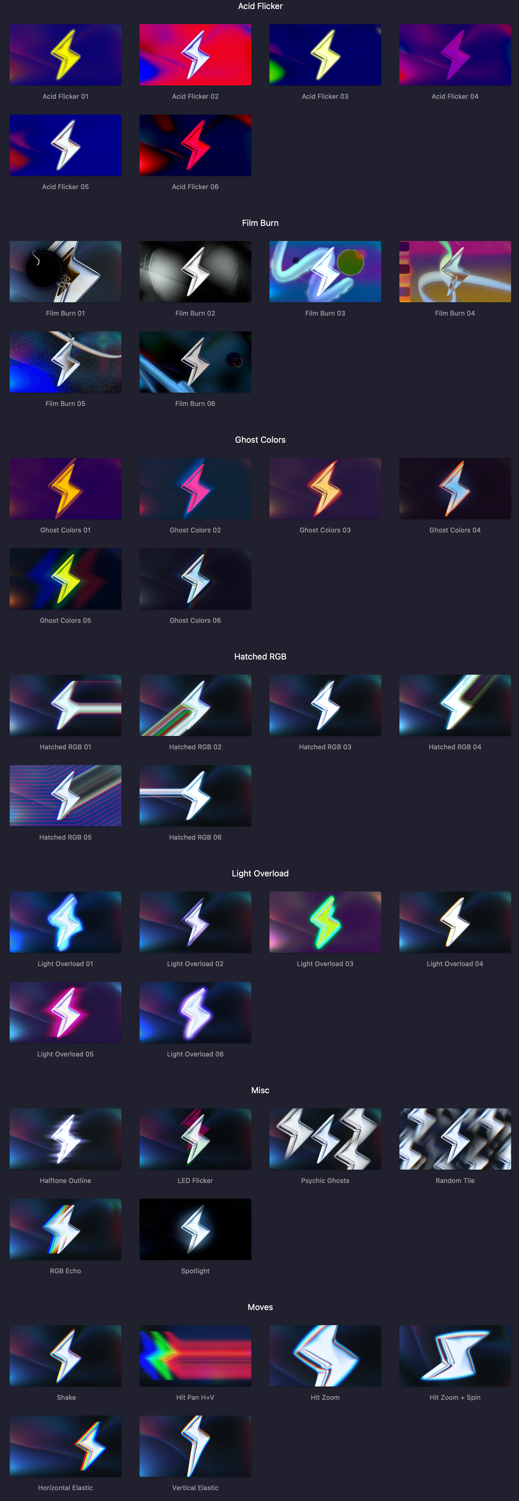 中英双语-FCPX插件|动感音乐节奏视频重影漏光镜头运动视觉特效包 RhythmFX