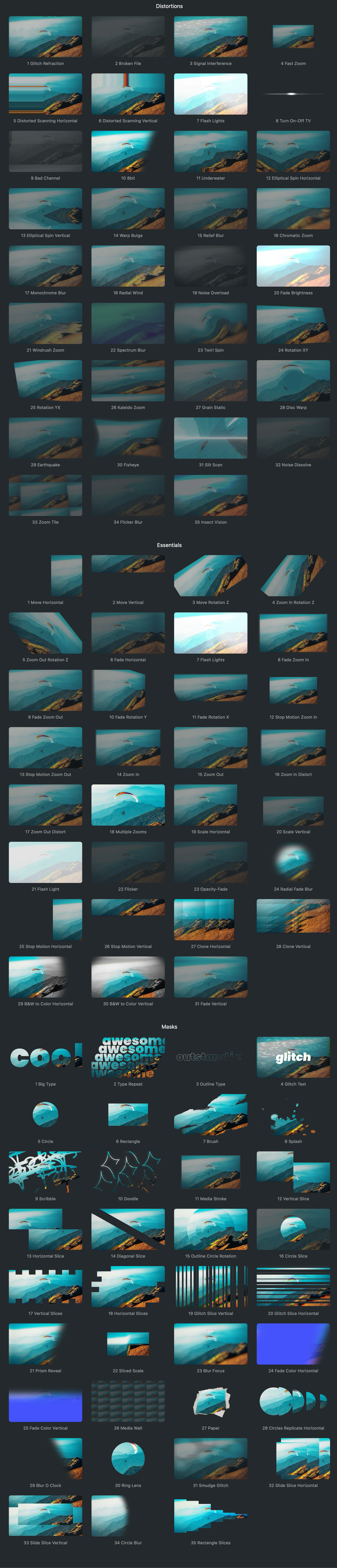 中英双语-FCPX插件|100种视频故障抖动扭曲淡入淡出缩放平移遮罩动画视觉特效预设 Revealers 中英双语-FCPX插件|100种视频故障抖动扭曲淡入淡出缩放平移遮罩动画视觉特效预设 Revealers