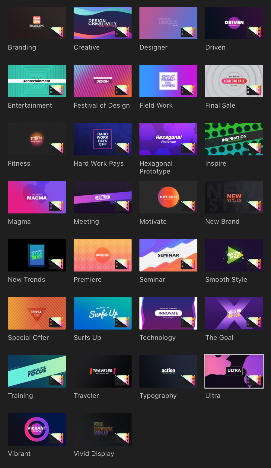 中文汉化-FCPX彩色渐变动态片头文字标题动画插件 Pixel Film Studios – ProIntro Gradients