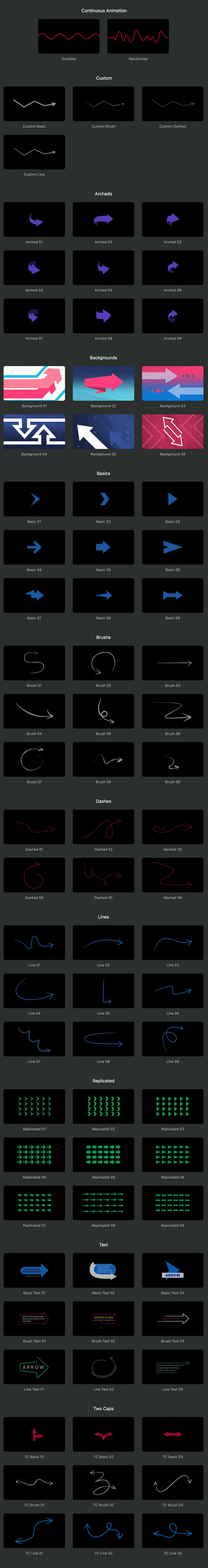 FCPX插件|80组线条指示标注方向箭头动画 Custom Arrows