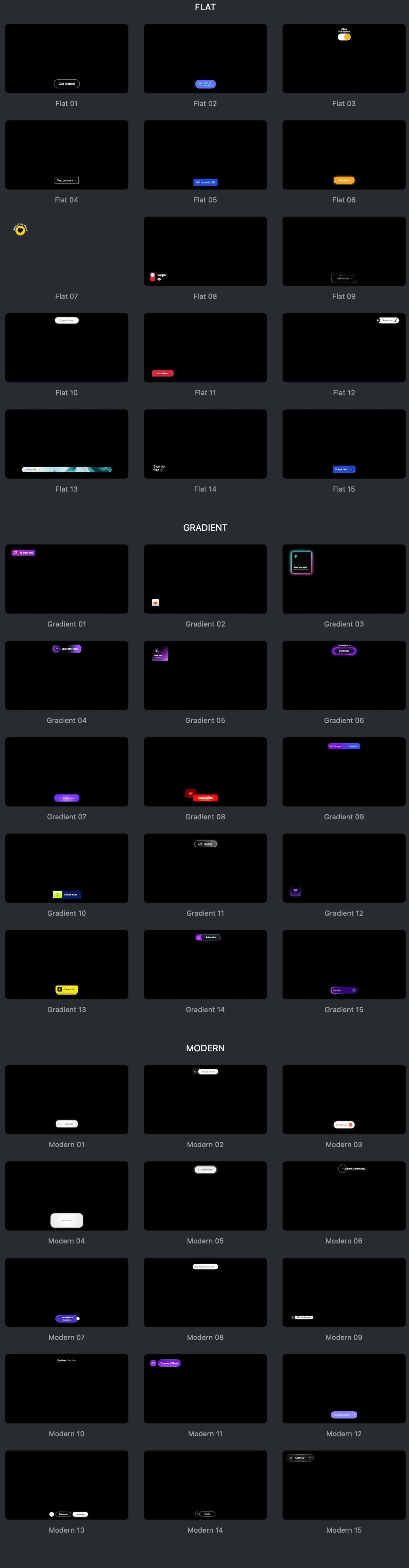 中英双语-FCPX插件|45个精美引导互动订阅购买按钮动画元素 Calls to Action