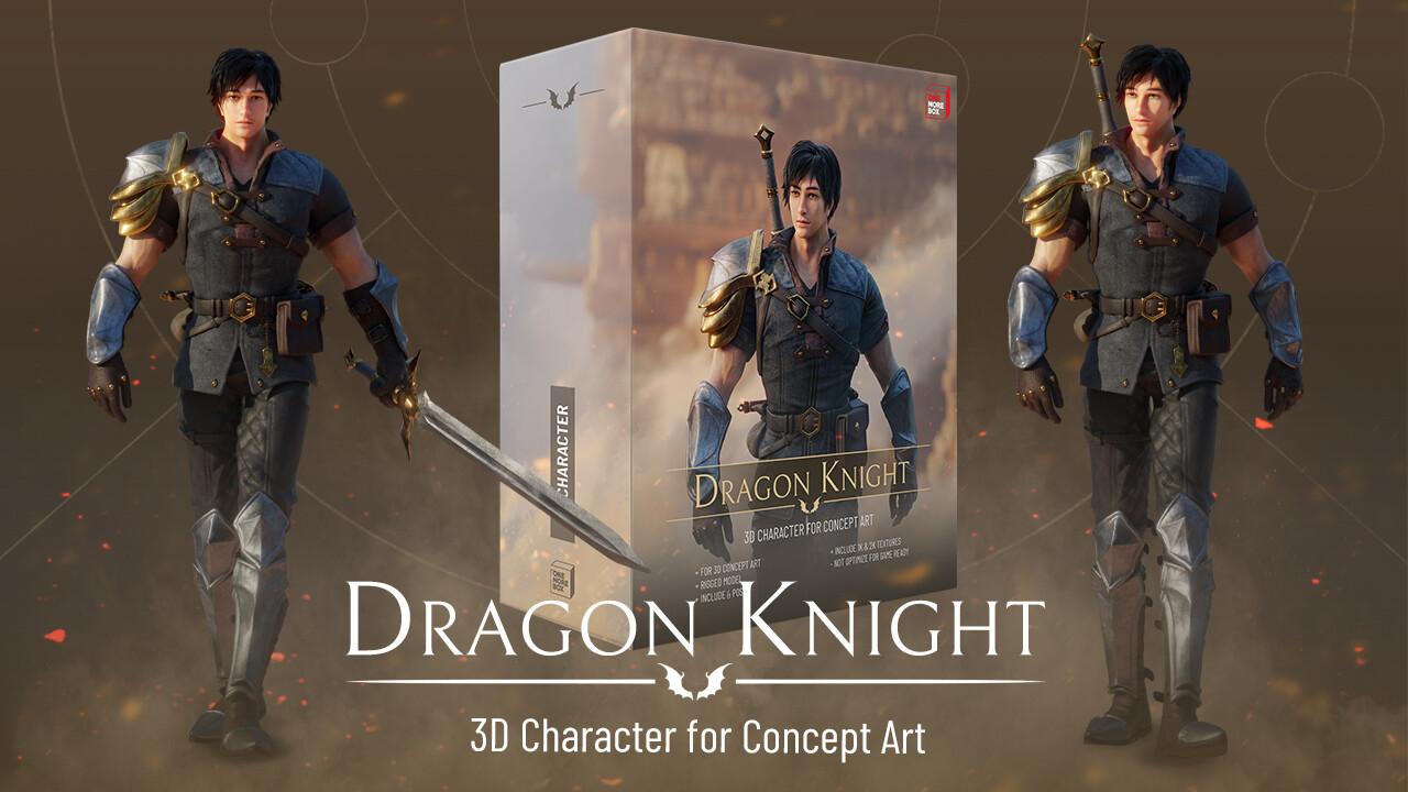 龙骑士人物3D角色模型 Dragon Knight – 3D Character for Concept Art 龙骑士人物3D角色模型 Dragon Knight – 3D Character for Concept Art