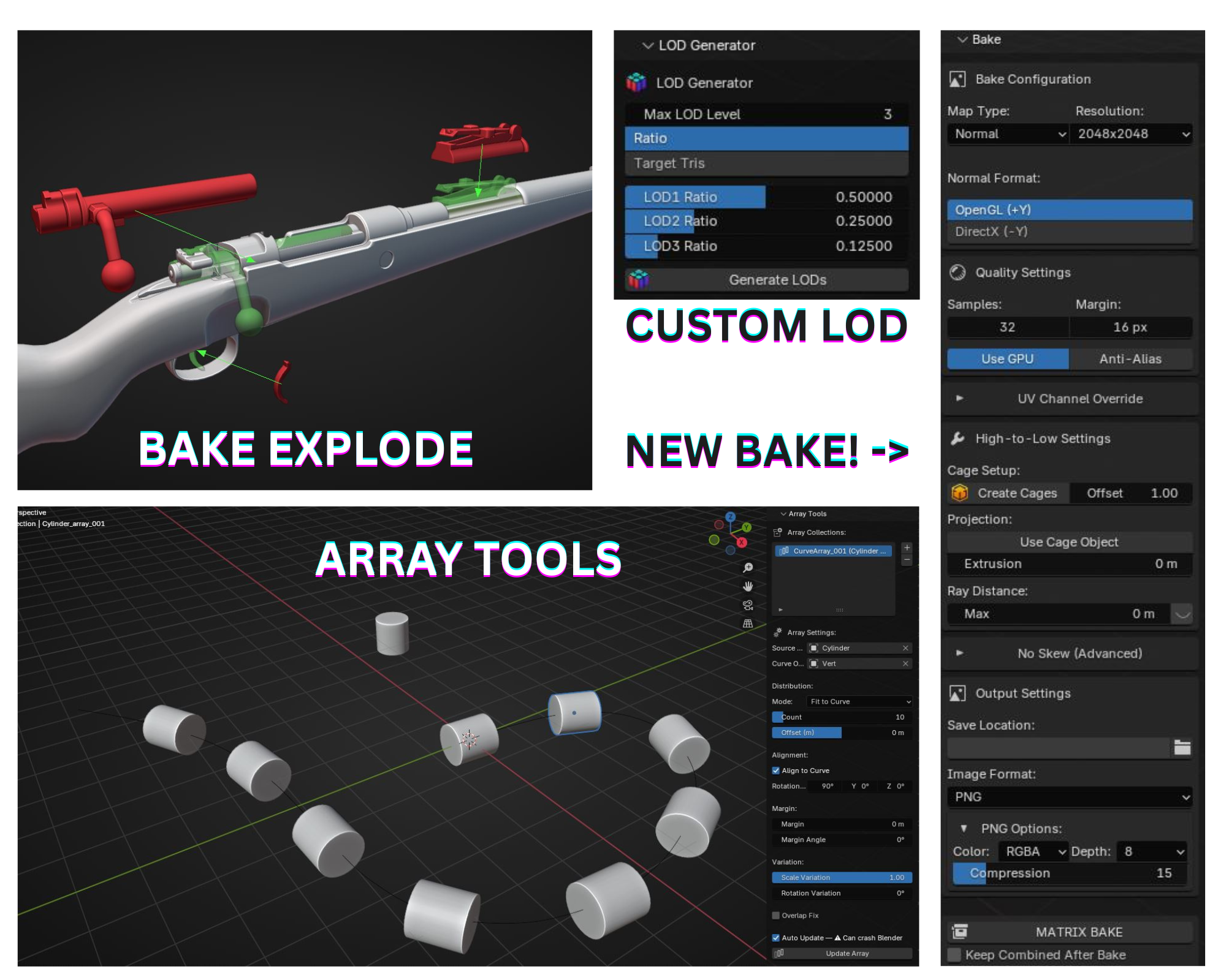 Blender游戏建模全能插件 G-Ready V1.5.0 – Game Ready Modeling Tools
