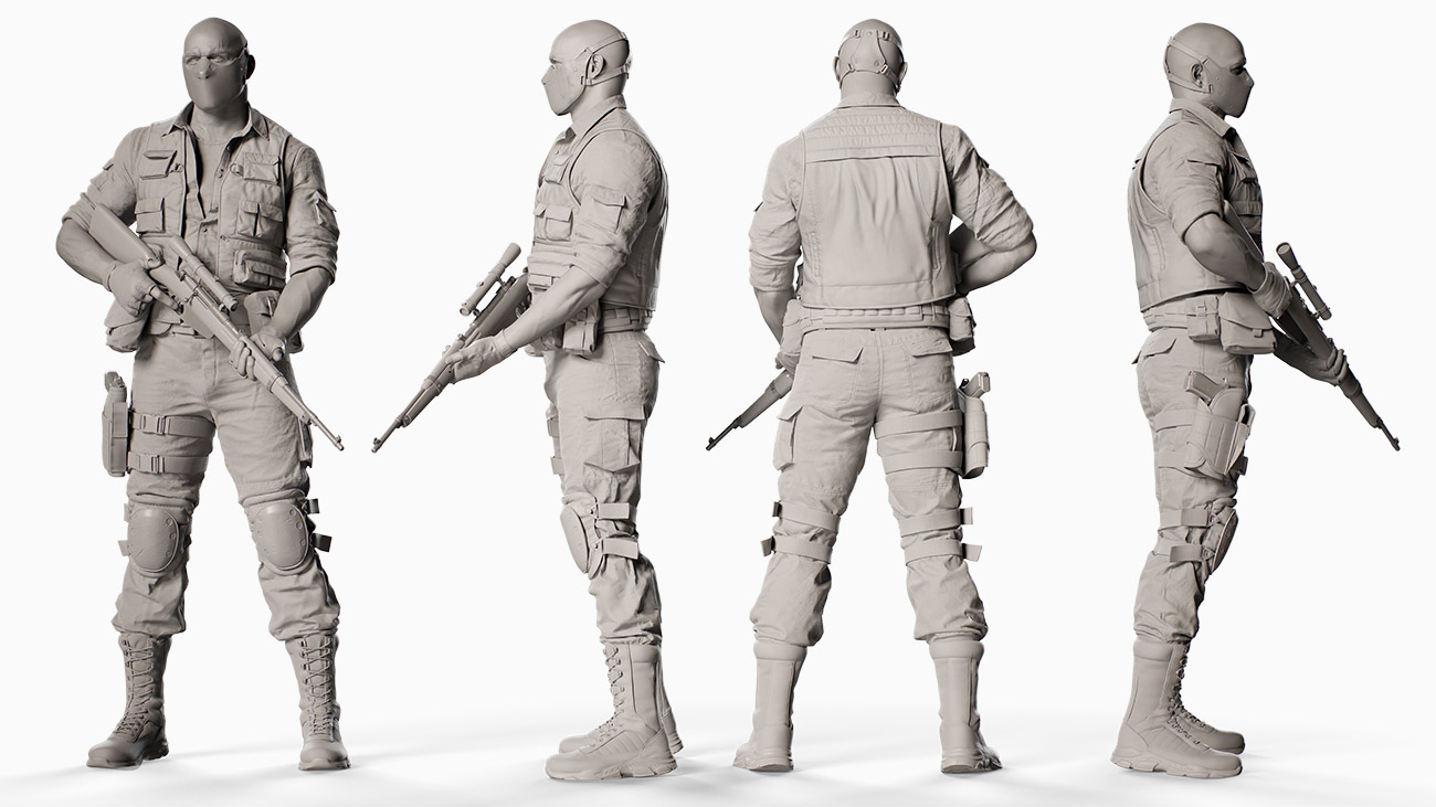 游戏反派人物角色3D模型 Bad Guy Game Character (Blender/OBJ/FBX等格式) Posed-lineup_G_S.jpg
