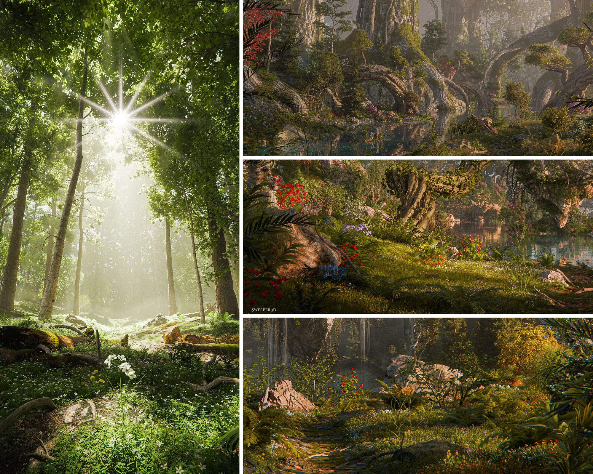 Blender自然环境资产工具库插件 Arborea v1.03 Pro amazing-quality-collage.jpg