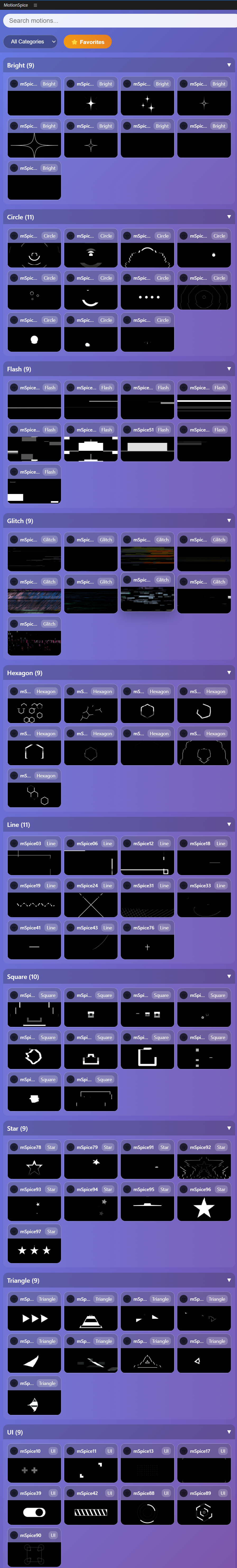 中文汉化-AE脚本|基本运动图形工具包MG动效库预设 MotionSpice V2.2.0 + 使用教程