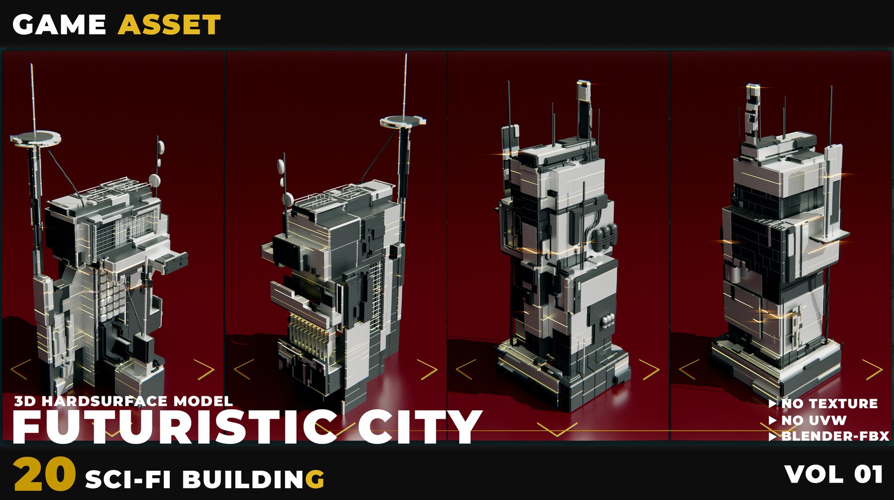 科幻未来城市建筑3D模型资源包(FBX/OBJ/C4D/Blender格式) 20 SCI-FI BUILDING FUTURISTIC CITY VOL 01 file (2).jpg