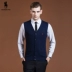 Paul cổ điển của nam giới thời trang đan cardigan mùa xuân và mùa thu kinh doanh mới giản dị len áo len vest vest cardigan nam  Dệt kim Vest