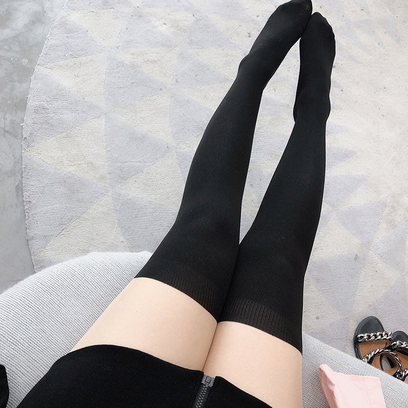 Shi Tong'er Big Size Women's Clothing Fat Mm Day College Wind Meat Color Splicing Silk Stockings Fake Thighs For Stocking Leaner Slim