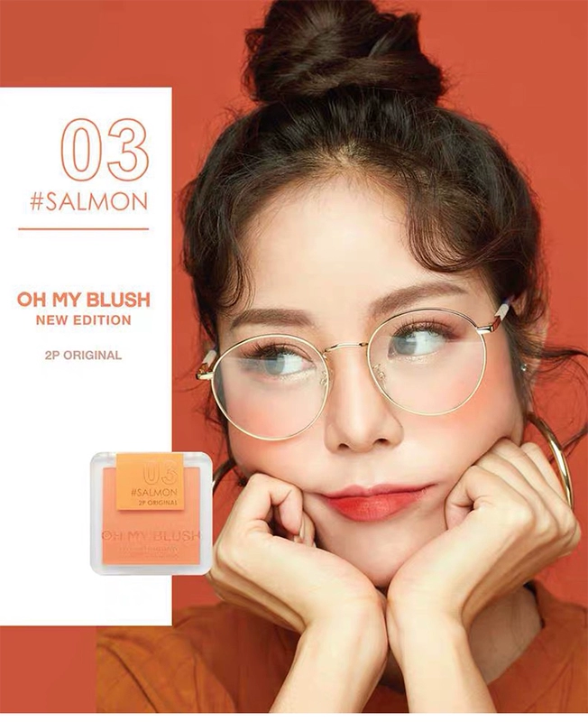 Nguồn cung cấp tình yêu! Trang điểm Thái Lan 2p Original Monochrome Matte Blush, Bean Paste Pumpkin Dry Rose - Blush / Cochineal