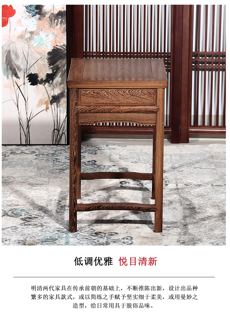 đồ gỗ gụ với ngăn kéo nhỏ gọn nhỏ bàn cà phê wenge sofa cổ Trung Quốc với một vài góc một vài phụ bốc thăm - Bàn trà bàn ghế sofa phòng khách nhỏ