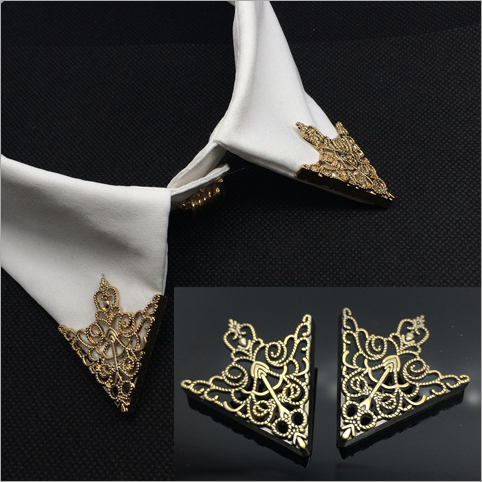 Star ring●Korean version of retro hollow men's collar buckle shirt collar angle clip Dress collar collar pin Shirt collar angle buckle