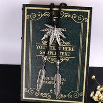 Star Style ● Fashion Mens Silver Maple Leaf Poirot Tie BOLO Tie neck chain pendant gift box
