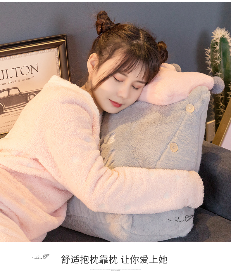 Vương miện gối gối lớn lưng sofa tam giác gối phụ nữ mang thai eo giường đa chức năng Bay cửa sổ đệm - Trở lại đệm / Bolsters gối chăn 2 trong 1