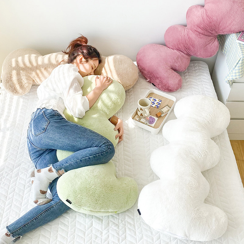 ins wind net red profiled wave strip hug pillow bed girl side sleeping clip leg theorizer boys' sleep pillows