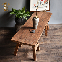 Custom door panel table Tea table weathered pattern old door panel transformation special offer authentic dry battery computer table round wooden legs