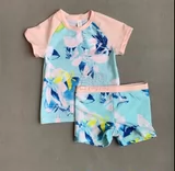 Детский солнцезащитный крем, раздельный купальник для девочек, короткий рукав