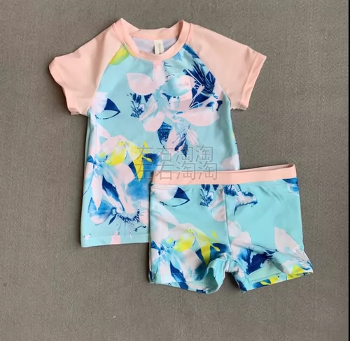 Детский солнцезащитный крем, раздельный купальник для девочек, короткий рукав