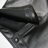 Приталенные штаны, шорты, демисезонные сапоги, свободный прямой крой, из натуральной кожи