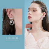 Изысканные элегантные серьги из жемчуга с кисточками с бантиком, изысканный стиль, легкий роскошный стиль, в стиле Шанель