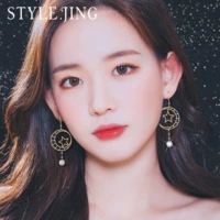 Модные серьги, асимметричные искусственные клипсы с цирконом, золото 14 карат, изысканный стиль